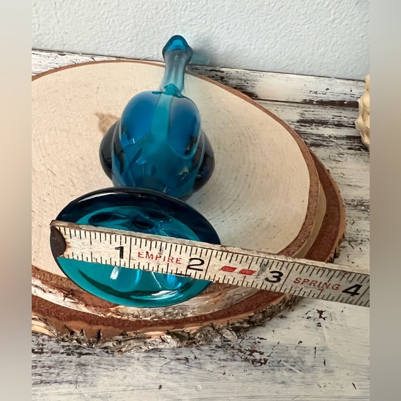 ✨SOLD✨Vintage Viking Blue Mid Century Swung Vase 10.75" Bluenique Handmade Blown - Picture 9 of 10